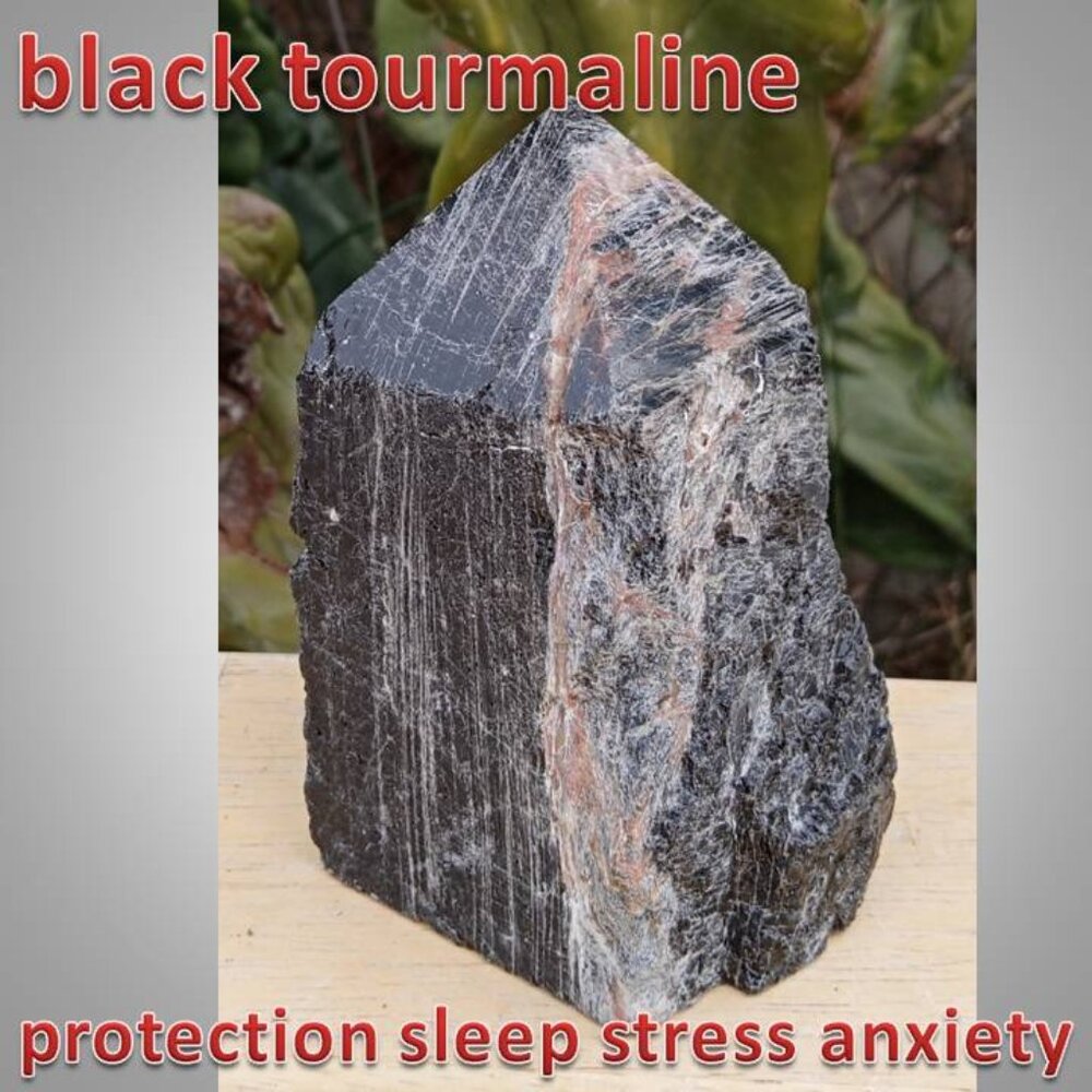 Black TOURMALINE stone crystal point healing : 04 PROTECTION chakra
